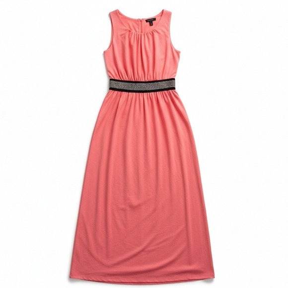 Dresses & Skirts - Unbranded Womens Embellished Maxi Dress Size 6 Pink Sundress Casual Waist Band